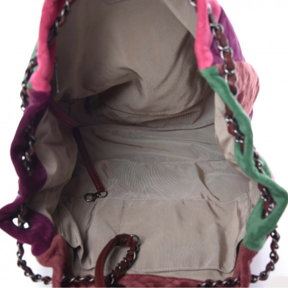 🥳 SUPER RARE!!!CHANEL Suede Quilted Patchwork Bag. - Picture 6 of 14